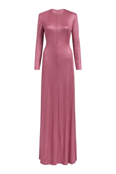 Markarian gown with romantic neckline and structured silhouette