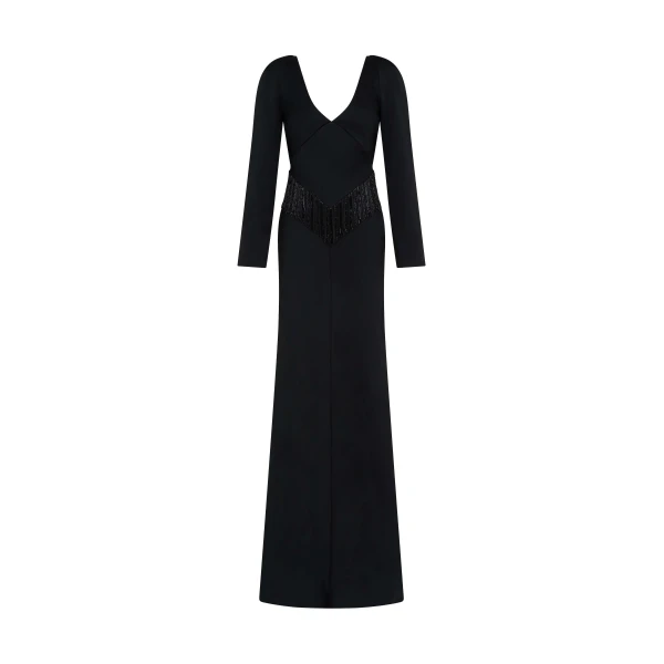 Markarian gown with romantic neckline and structured silhouette