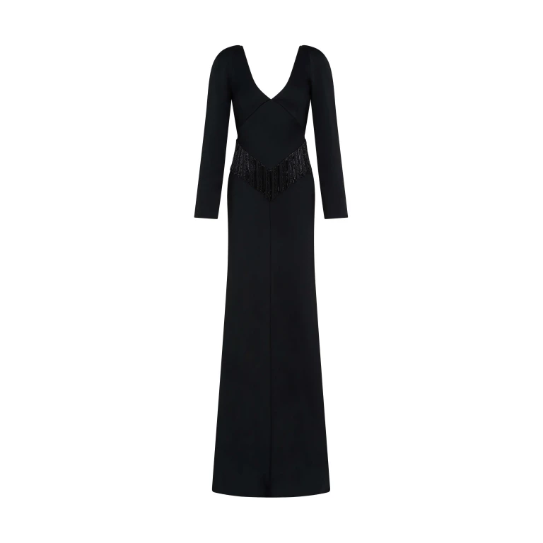 Markarian gown with romantic neckline and structured silhouette