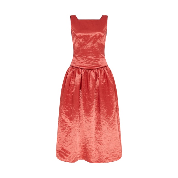 Markarian gown with romantic neckline and structured silhouette