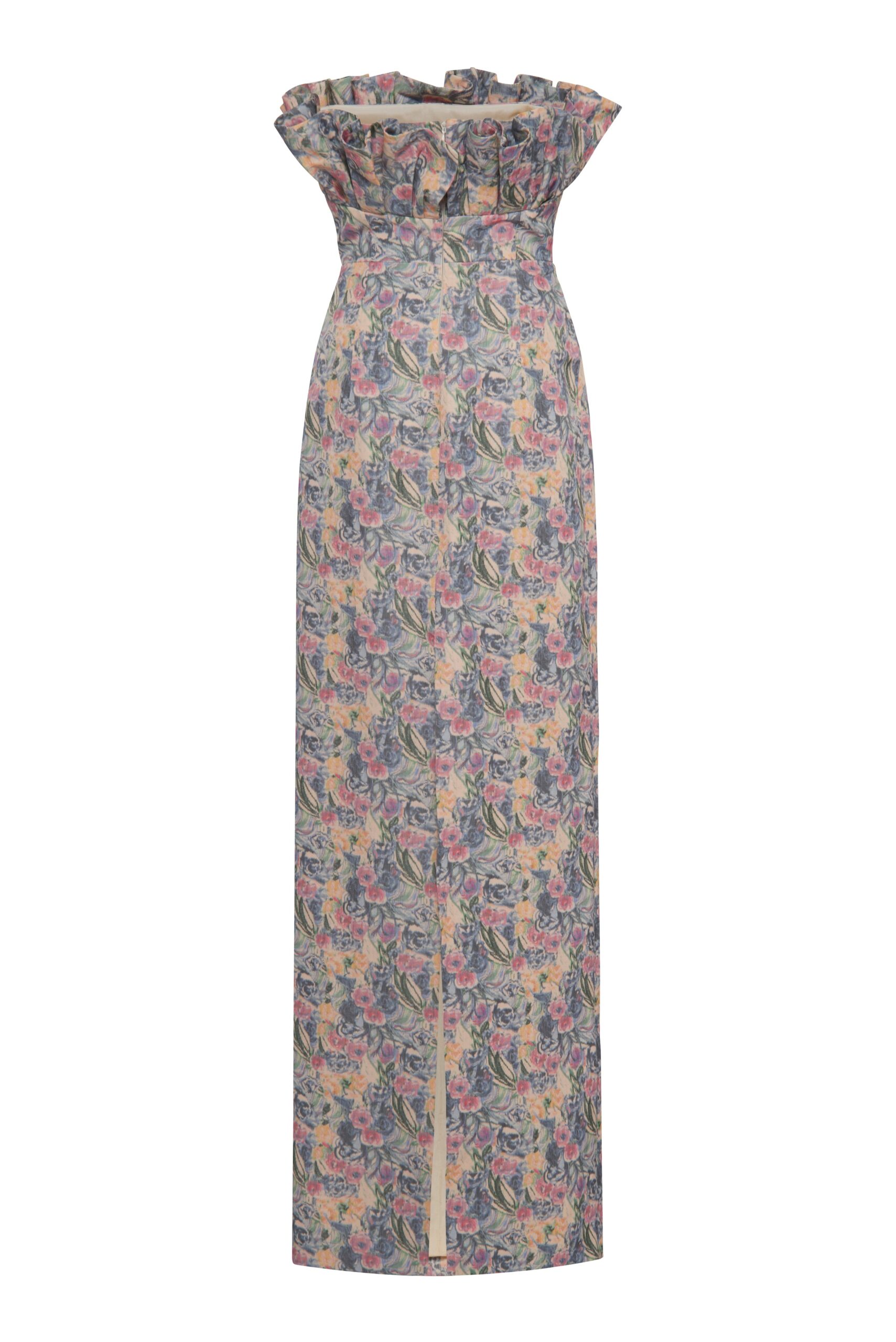 Markarian gowns with romantic neckline and structured silhouette