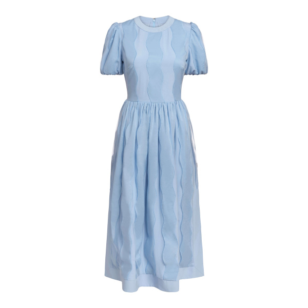 Markarian gown with romantic neckline and structured silhouette