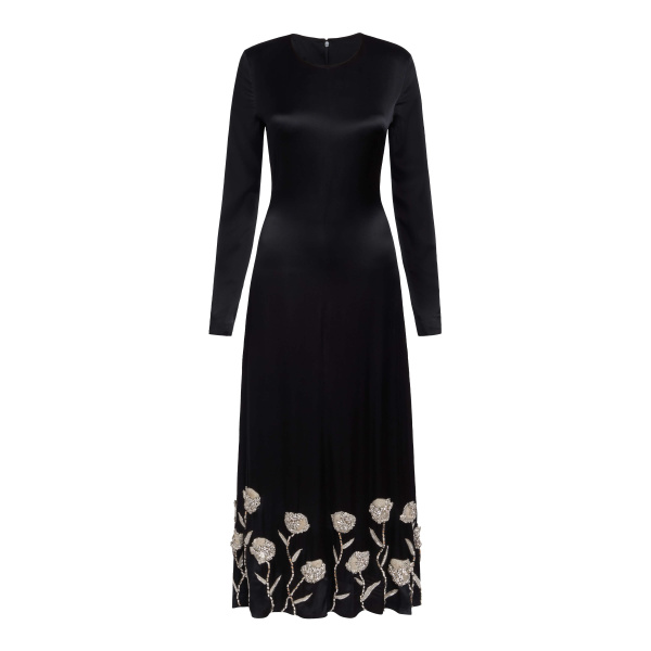 Markarian gown with romantic neckline and structured silhouette