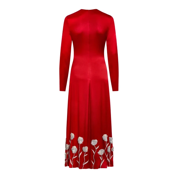 Markarian dresses with romantic neckline and structured silhouette