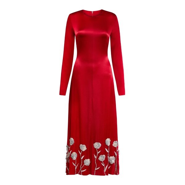 Markarian gown with romantic neckline and structured silhouette