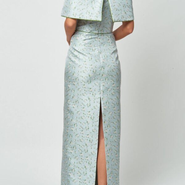Markarian bridal with romantic neckline and structured silhouette