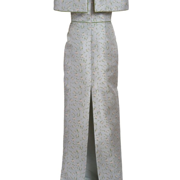 Markarian gowns with romantic neckline and structured silhouette