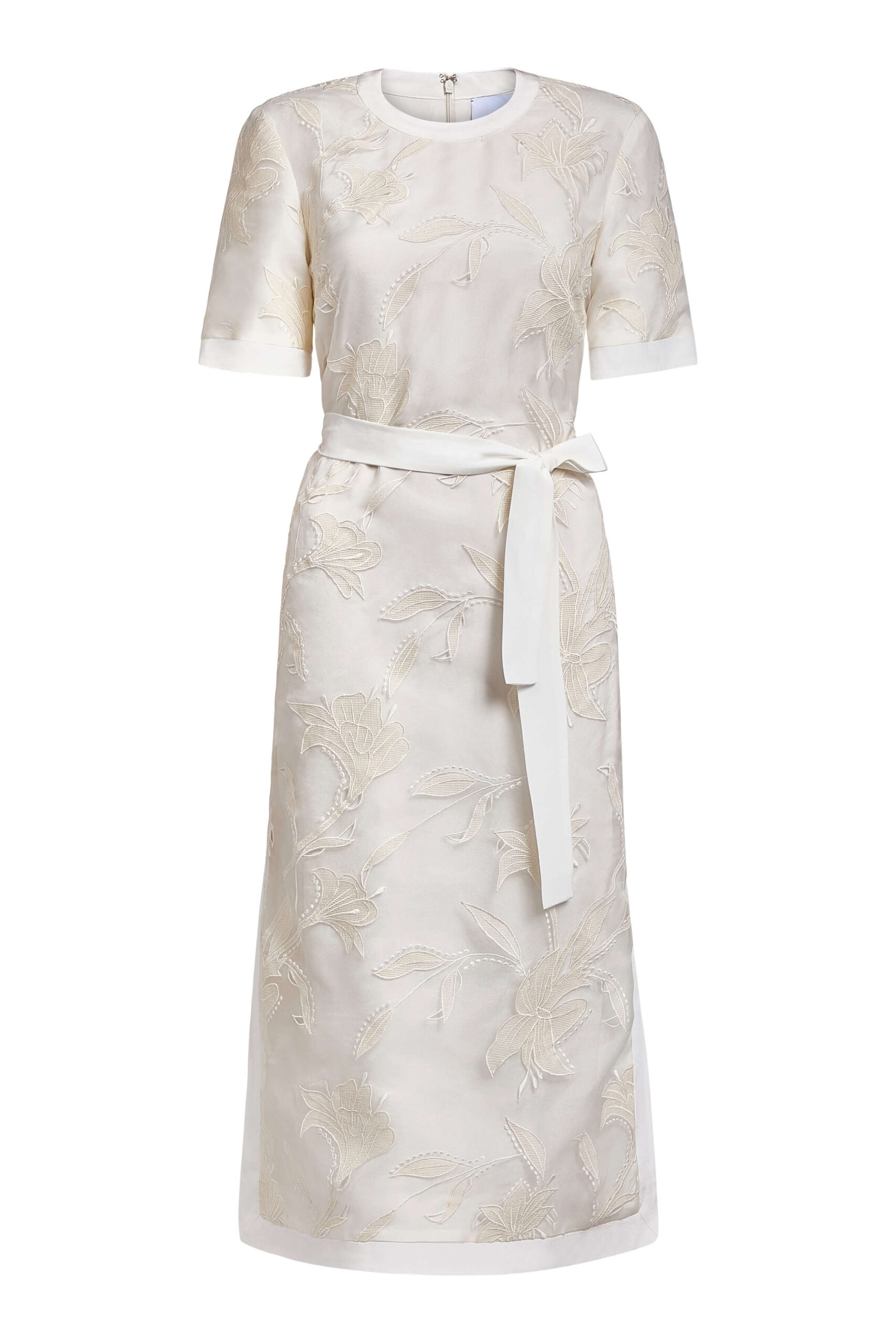 Markarian Finn Ivory Floral Organza Shift Dress
