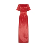 Markarian gown with romantic neckline and structured silhouette