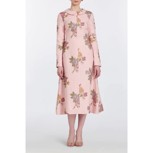 Markarian gowns with romantic neckline and structured silhouette
