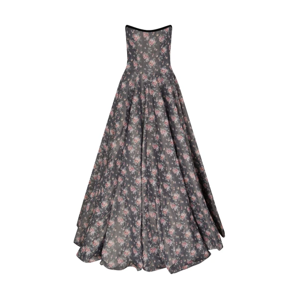 Markarian gown with romantic neckline and structured silhouette