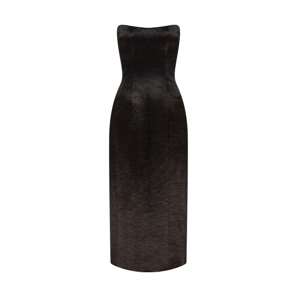Markarian gown with romantic neckline and structured silhouette