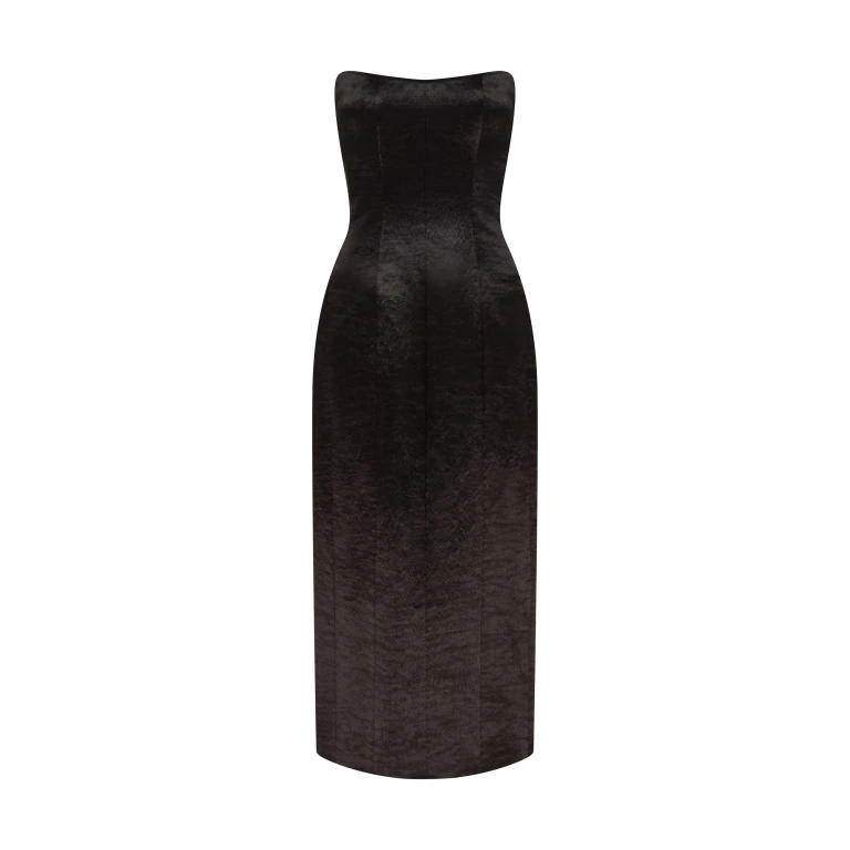 Markarian gown with romantic neckline and structured silhouette