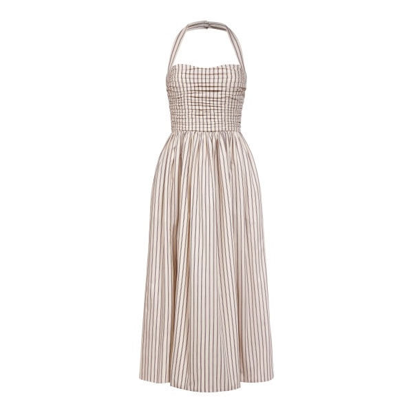 Markarian gown with romantic neckline and structured silhouette