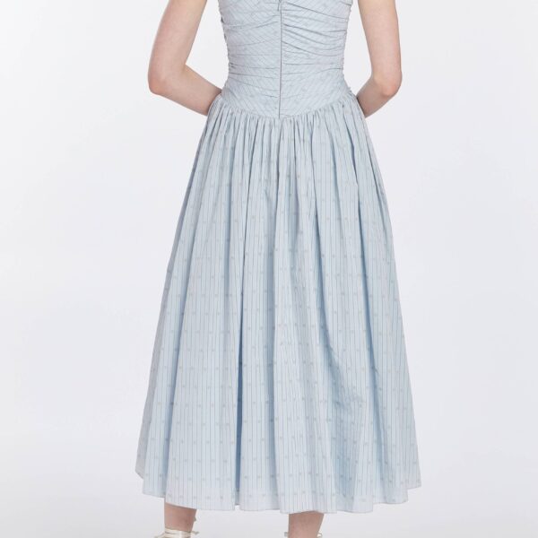 Markarian gowns with romantic neckline and structured silhouette