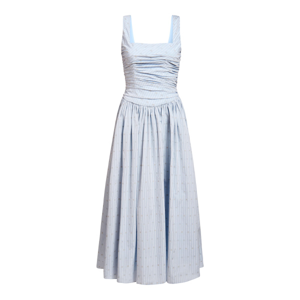 Markarian gown with romantic neckline and structured silhouette