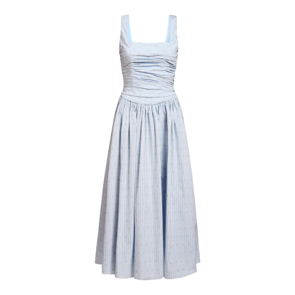 Markarian gown with romantic neckline and structured silhouette