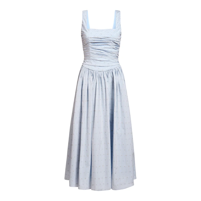 Markarian gown with romantic neckline and structured silhouette