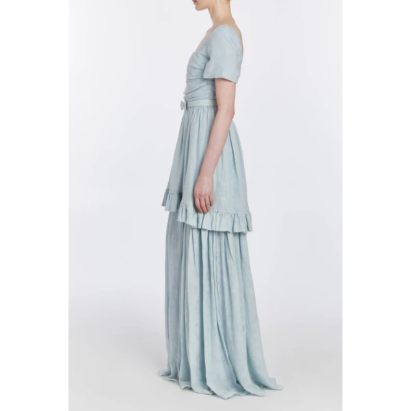 Markarian bridal with romantic neckline and structured silhouette