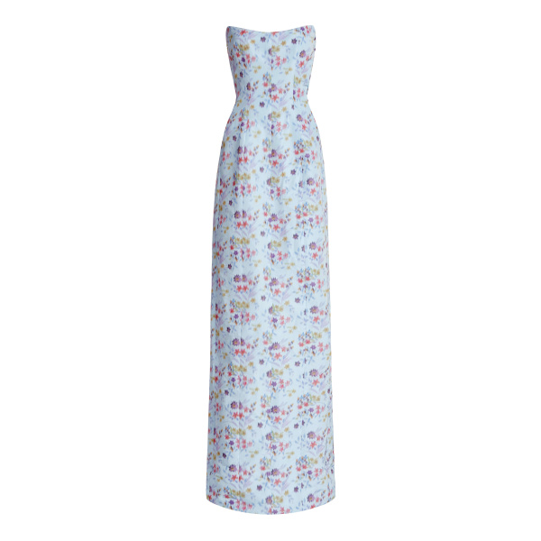 Markarian gown with romantic neckline and structured silhouette