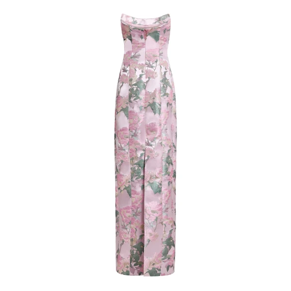 Markarian dresses with romantic neckline and structured silhouette
