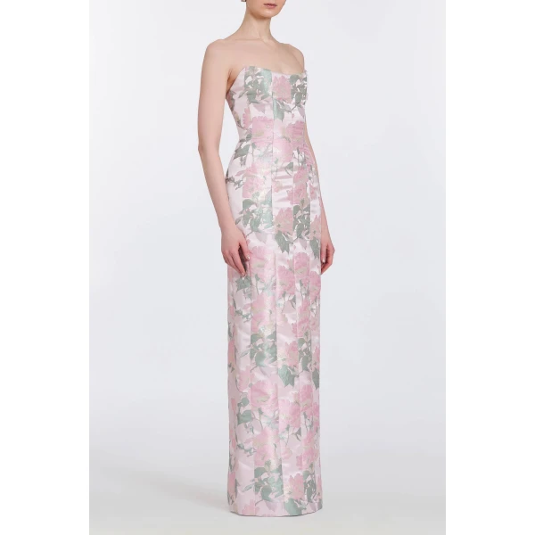 Markarian gowns with romantic neckline and structured silhouette