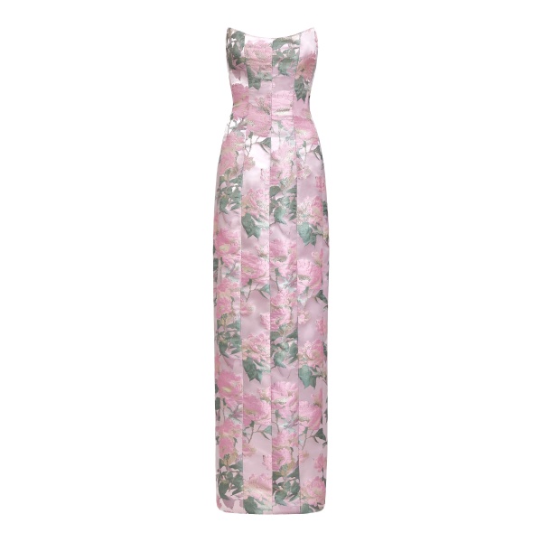Markarian gown with romantic neckline and structured silhouette