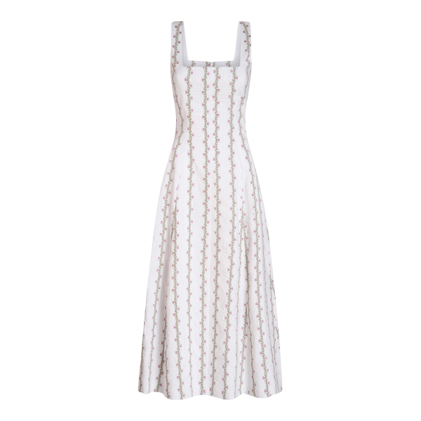 Markarian gown with romantic neckline and structured silhouette