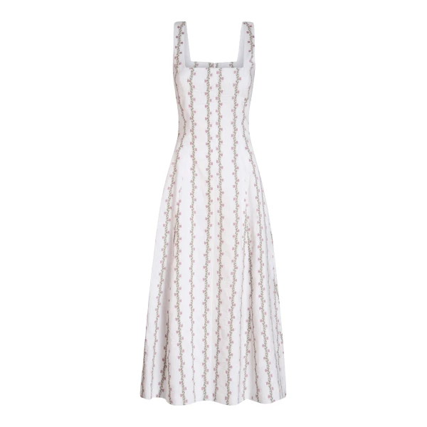 Markarian gown with romantic neckline and structured silhouette