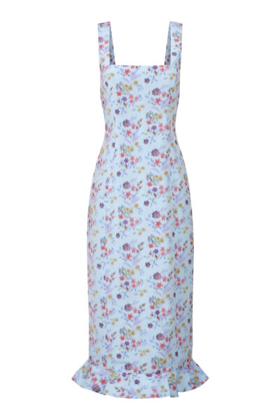Markarian gown with romantic neckline and structured silhouette