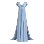 Markarian gown with romantic neckline and structured silhouette