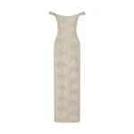 Markarian gown with romantic neckline and structured silhouette