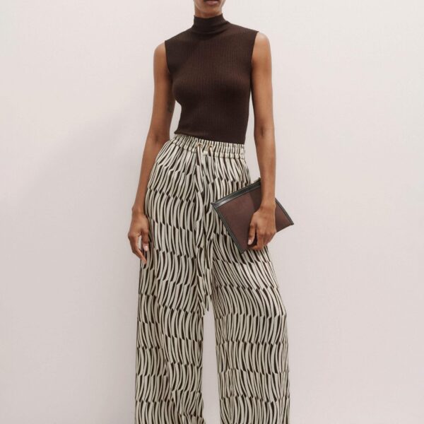 Me and Em Barely There Rib High Neck Tank – luxury British Brown in Me and Em exclusively at Luxury Shoes 