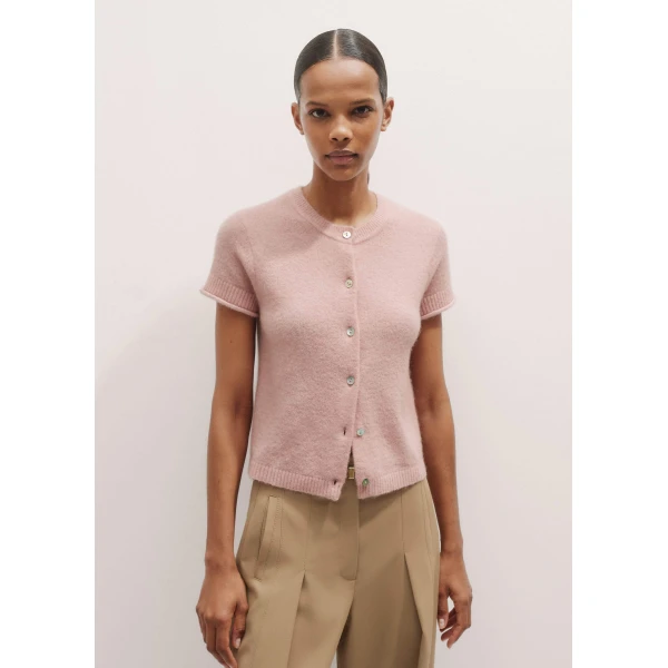 Me and Em Button-Through Knit Baby Tee – luxury British Pink in Me and Em exclusively at Luxury Shoes 