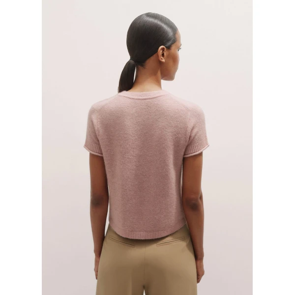 Me and Em Button-Through Knit Baby Tee – luxury British Pink in Me and Em exclusively at Luxury Shoes 
