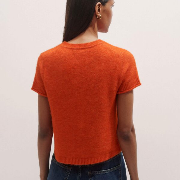 Me and Em Button-Through Knit Baby Tee – luxury British Orange in Me and Em exclusively at Luxury Shoes 