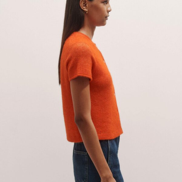 Me + Em Button-Through Knit Baby Tee – luxury British Orange in Me and Em exclusively at Luxury Shoes 