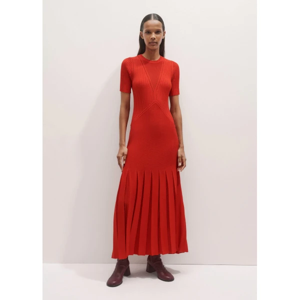 Me + Em Conceal + Reveal Lace Knit Maxi Dress – luxury British Red in Me and Em exclusively at Luxury Shoes 