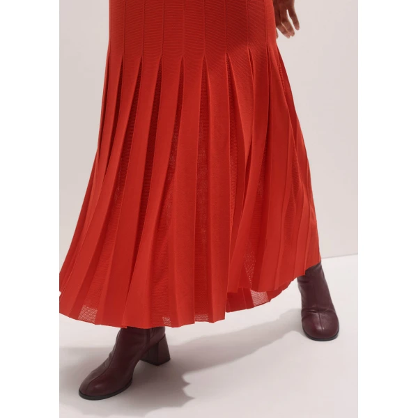 Me and Em Conceal + Reveal Lace Knit Maxi Dress – luxury British Red in Me and Em exclusively at Luxury Shoes 