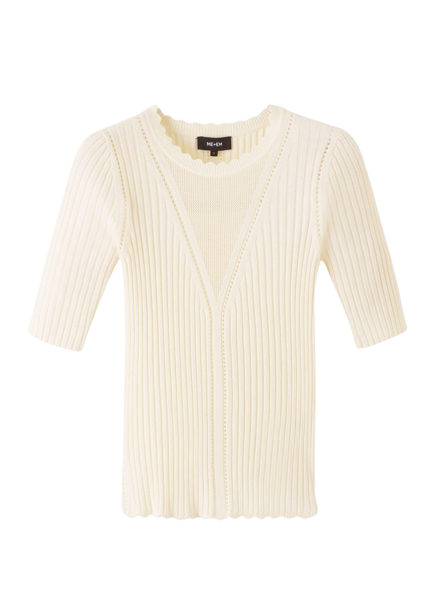 Me and Em Conceal + Reveal Lace Knit Slim Tee
