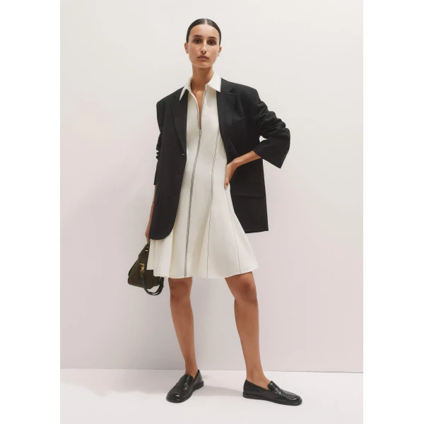 Me + Em Contrast Stitch Mini Dress – luxury British Ivory in Me and Em exclusively at Luxury Shoes 