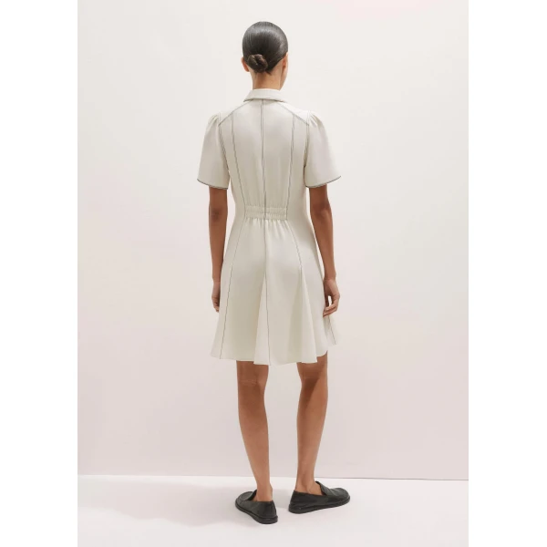 Me and Em Contrast Stitch Mini Dress – luxury British Ivory in Me and Em exclusively at Luxury Shoes 