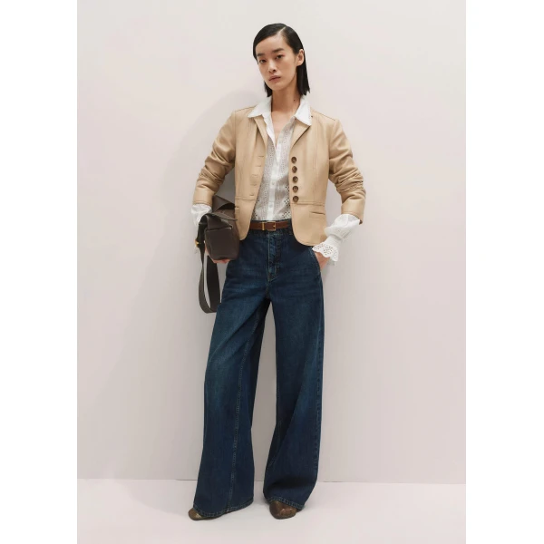Me + Em Cotton Broderie Detail Straight Shirt – luxury British White in Me and Em exclusively at Luxury Shoes 