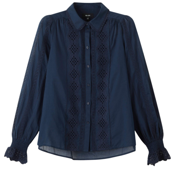 Me and Em Cotton Broderie Detail Straight Shirt