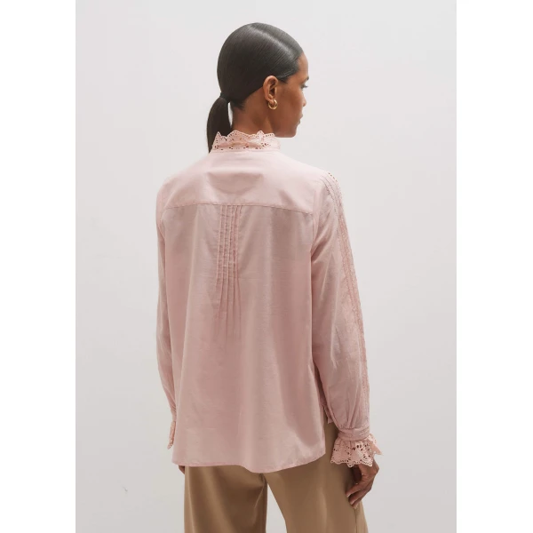 Me and Em Cotton Embroidery Detail Straight Blouse – luxury British Pink in Me and Em exclusively at Luxury Shoes 