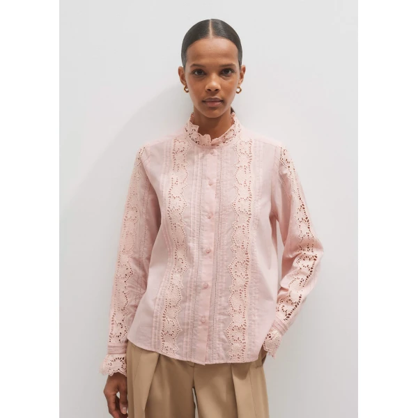 Me and Em Cotton Embroidery Detail Straight Blouse – luxury British Pink in Me and Em exclusively at Luxury Shoes 