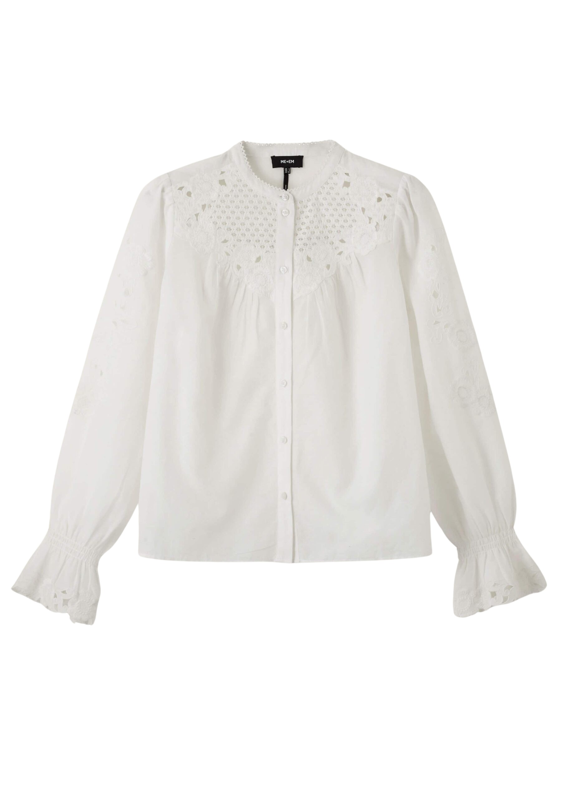 Me and Em Cotton Voile Floral Embroidery Blouse