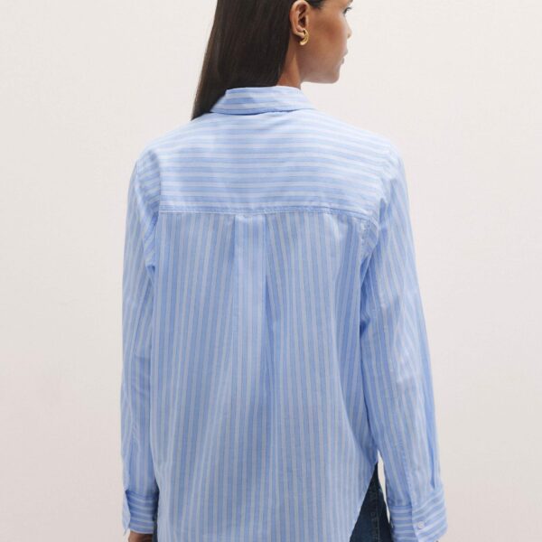 Me + Em Cotton Voile Relaxed Forever Stripe Shirt – luxury British Blue in Me and Em exclusively at Luxury Shoes 