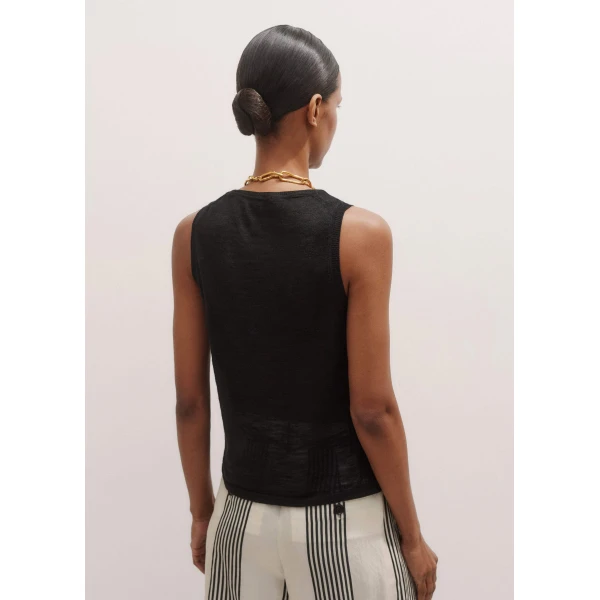 Me and Em Crew Neck Knit Tank – luxury British Black in Me and Em exclusively at Luxury Shoes 