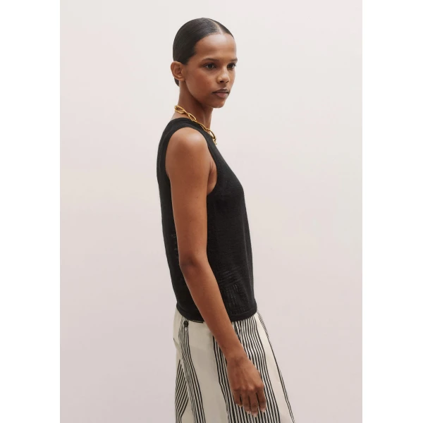 Me and Em Crew Neck Knit Tank – luxury British Black in Me and Em exclusively at Luxury Shoes 